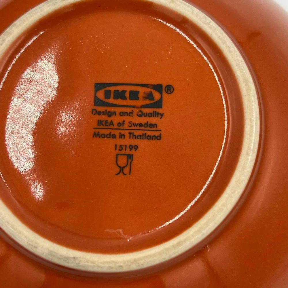 IKEA Cereal Bowls Set of 6 Terracotta Orange Very Good Scandi Stoneware 15199